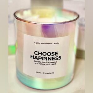 Jill & Ally Choose Happiness Crystal Manifestation Candle - Sealed - 14oz